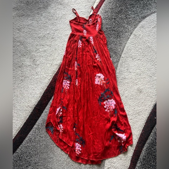 Intimately Free People Beau Red Floral Print Smocked Maxi Dress - Picture 6 of 6
